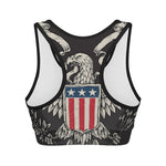 Patriotic USA Eagle Print Women's Sports Bra