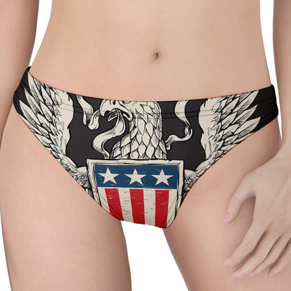 Patriotic USA Eagle Print Women's Thong
