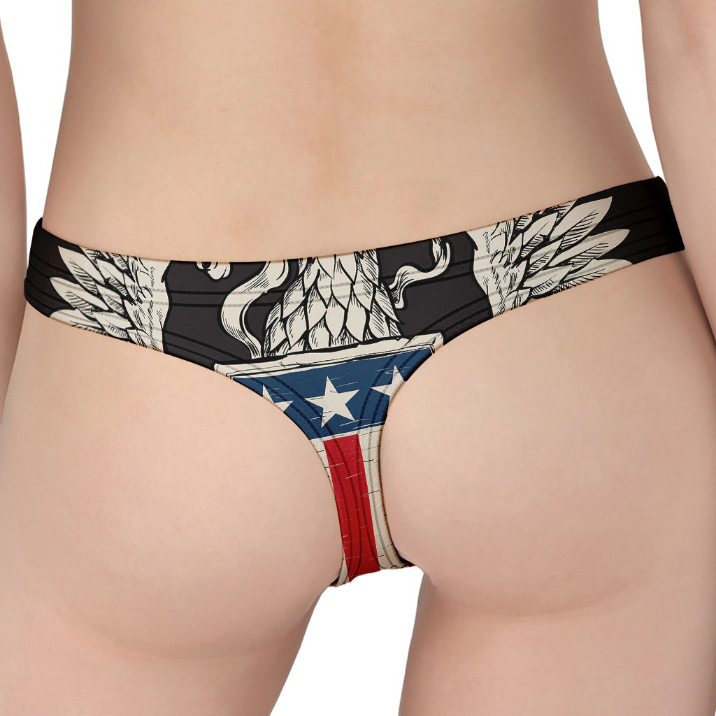 Patriotic USA Eagle Print Women's Thong