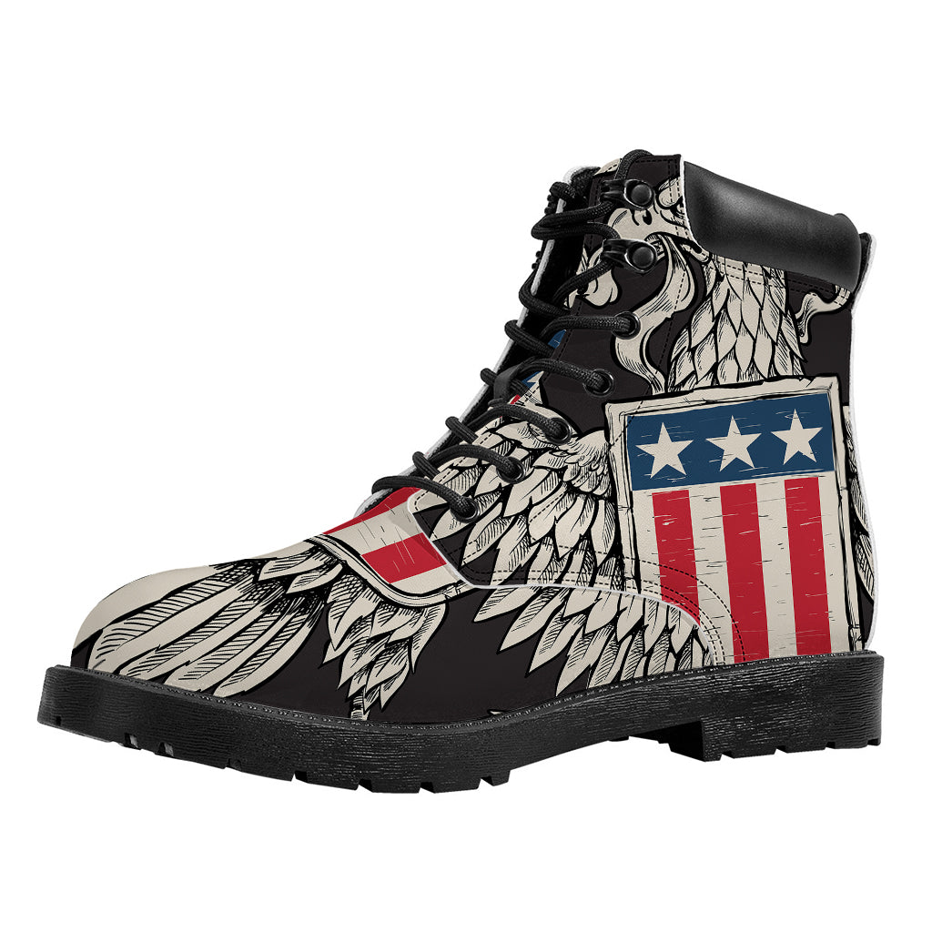 Patriotic USA Eagle Print Work Boots