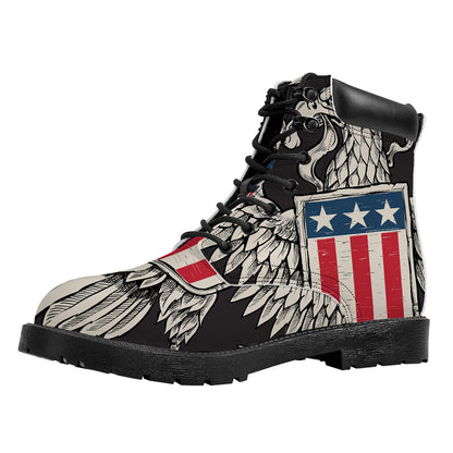 Patriotic USA Eagle Print Work Boots
