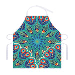 Peacock Feather Floral Pattern Print Adjustable Apron