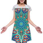 Peacock Feather Floral Pattern Print Adjustable Apron