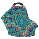 Peacock Feather Floral Pattern Print Baby Seat Cover