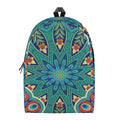 Peacock Feather Floral Pattern Print School Backpack