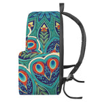Peacock Feather Floral Pattern Print Backpack