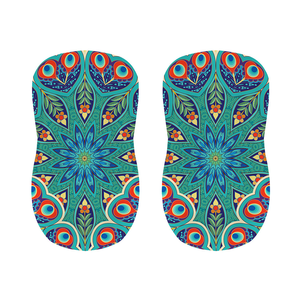 Peacock Feather Floral Pattern Print Bar Stool Covers