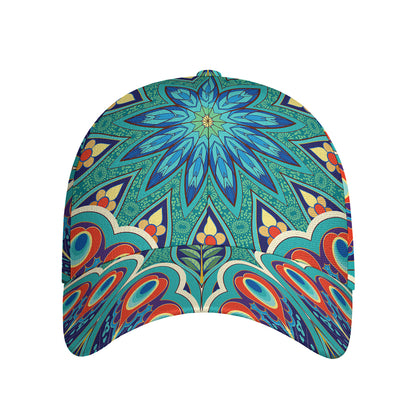 Peacock Feather Floral Pattern Print Baseball Cap