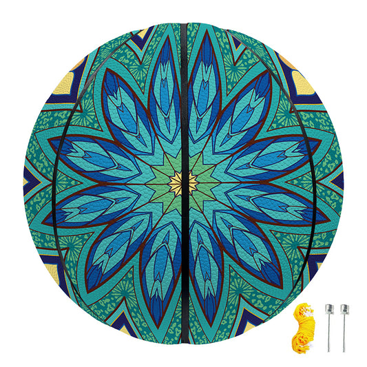 Peacock Feather Floral Pattern Print Basketball