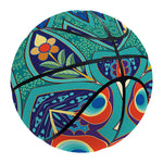 Peacock Feather Floral Pattern Print Basketball
