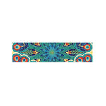 Peacock Feather Floral Pattern Print Bed Runner