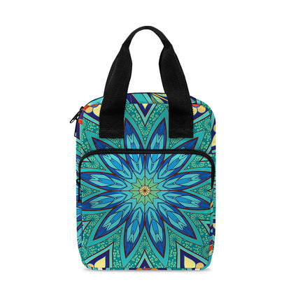 Peacock Feather Floral Pattern Print Bible Tote Bag