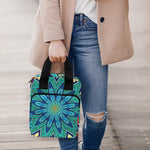 Peacock Feather Floral Pattern Print Bible Tote Bag