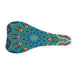 Peacock Feather Floral Pattern Print Bicycle Seat Cover