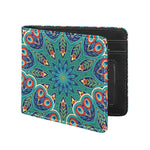 Peacock Feather Floral Pattern Print Bifold Wallet