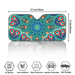 Peacock Feather Floral Pattern Print Car Windshield Sun Shade