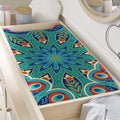 Peacock Feather Floral Pattern Print Changing Pad Cover