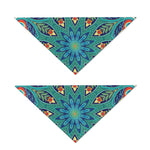 Peacock Feather Floral Pattern Print Dog Bandana