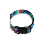 Peacock Feather Floral Pattern Print Dog Collar