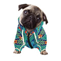 Peacock Feather Floral Pattern Print Dog Zip Up Hoodie