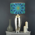 Peacock Feather Floral Pattern Print Drum Lamp Shade