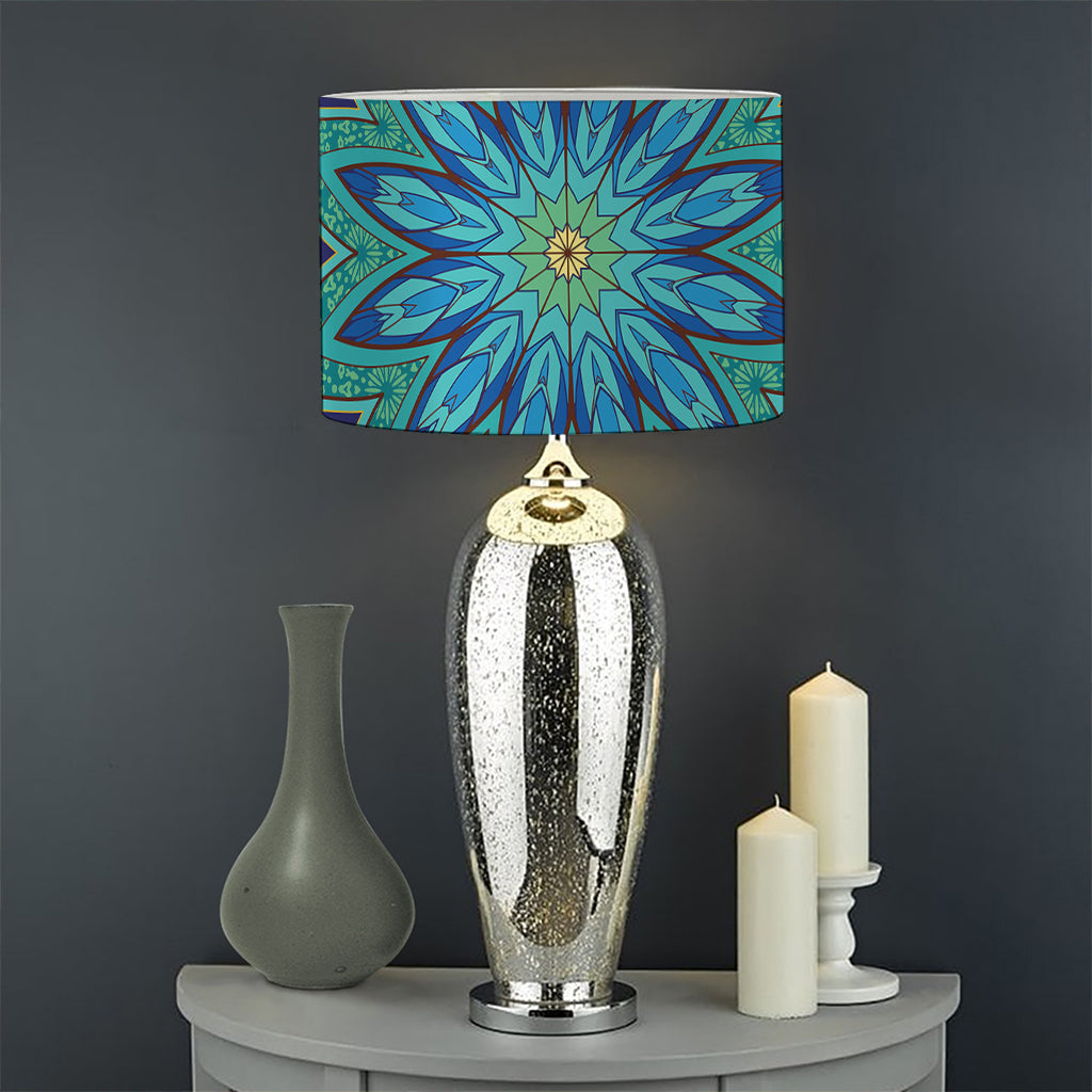 Peacock Feather Floral Pattern Print Drum Lamp Shade