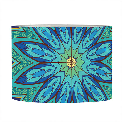 Peacock Feather Floral Pattern Print Drum Lamp Shade