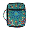 Peacock Feather Floral Pattern Print Front Pocket Bible Bag