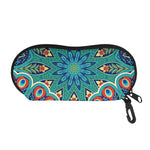 Peacock Feather Floral Pattern Print Glasses Case