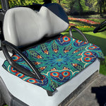 Peacock Feather Floral Pattern Print Golf Cart Seat Cover