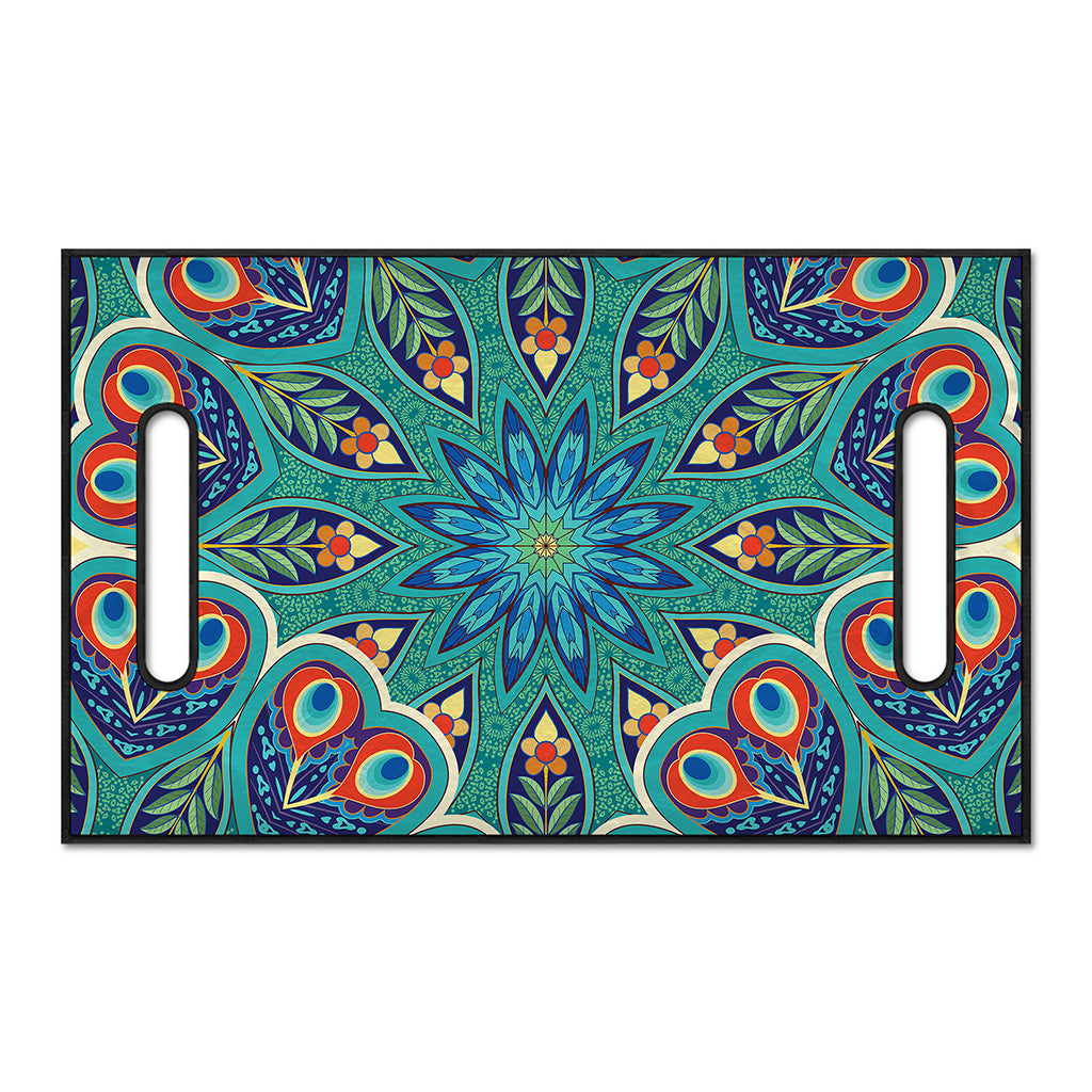 Peacock Feather Floral Pattern Print Golf Cart Seat Cover