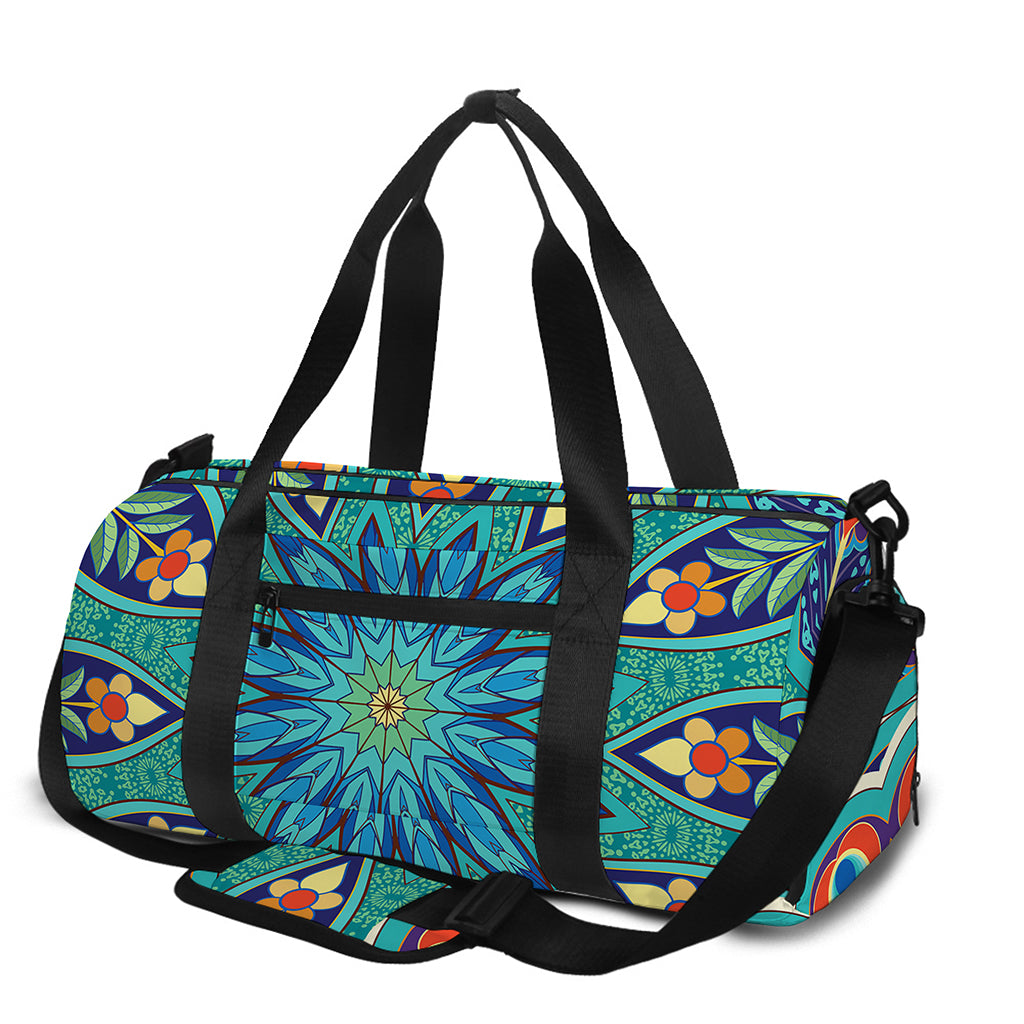 Peacock Feather Floral Pattern Print Gym Bag