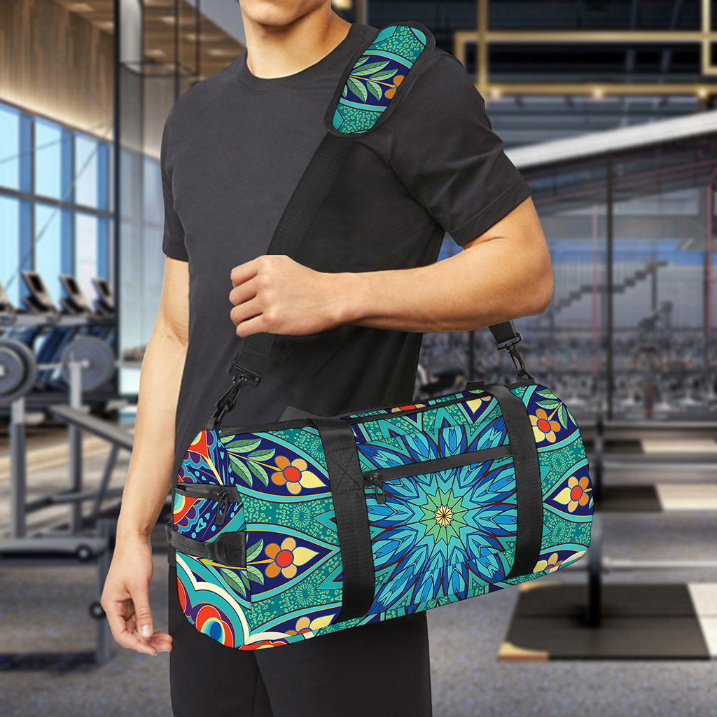 Peacock Feather Floral Pattern Print Gym Bag