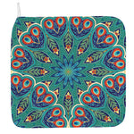 Peacock Feather Floral Pattern Print Hand Towel