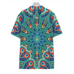 Peacock Feather Floral Pattern Print Hawaiian Shirt