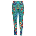 Peacock Feather Floral Pattern Print High-Waisted Pocket Leggings