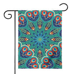 Peacock Feather Floral Pattern Print House Flag