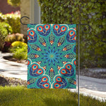 Peacock Feather Floral Pattern Print House Flag