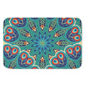 Peacock Feather Floral Pattern Print Indoor Door Mat