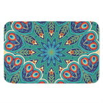 Peacock Feather Floral Pattern Print Indoor Door Mat