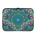 Peacock Feather Floral Pattern Print Laptop Sleeve