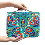 Peacock Feather Floral Pattern Print Leather Bible Cover