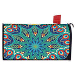 Peacock Feather Floral Pattern Print Mailbox Cover