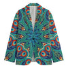 Peacock Feather Floral Pattern Print Men's Blazer