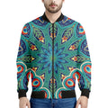 Peacock Feather Floral Pattern Print Men's Bomber Jacket