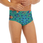 Peacock Feather Floral Pattern Print Men's Briefs