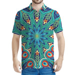 Peacock Feather Floral Pattern Print Men's Polo Shirt
