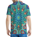 Peacock Feather Floral Pattern Print Men's Polo Shirt
