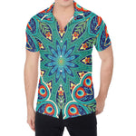 Peacock Feather Floral Pattern Print Men's Shirt