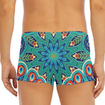 Peacock Feather Floral Pattern Print Men's Short Boxer Briefs